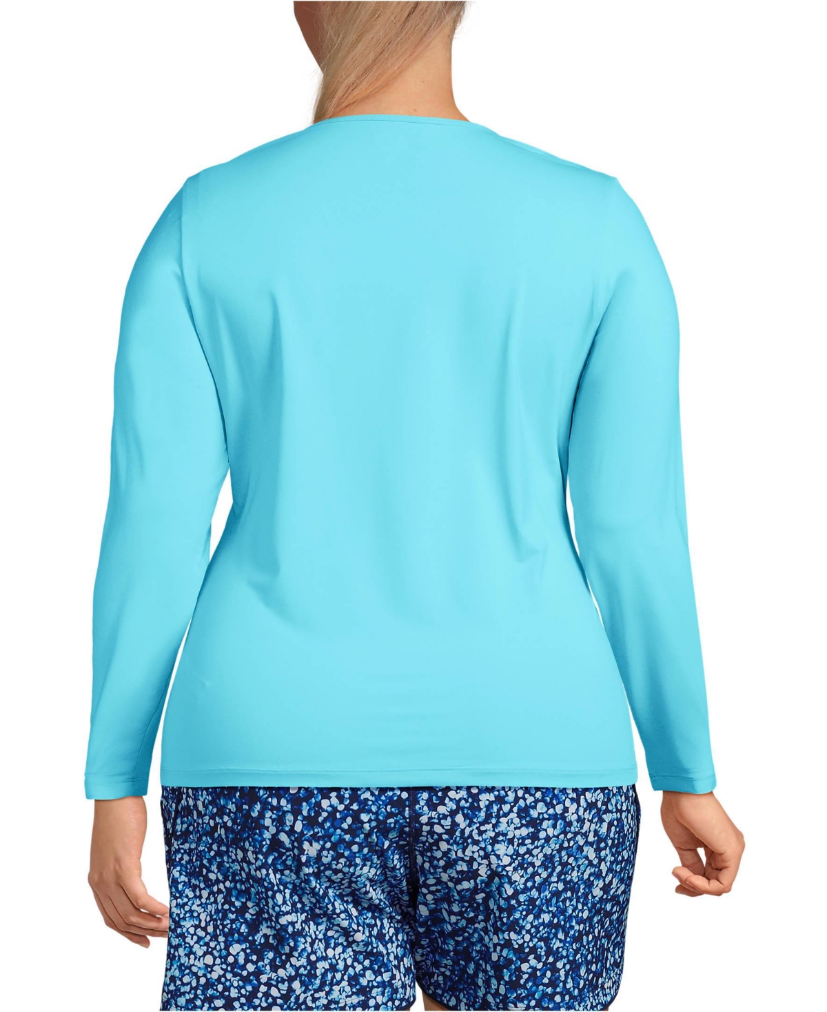 Lands' End Plus Long Sleeve Relaxed Upf 50 Rash Guard