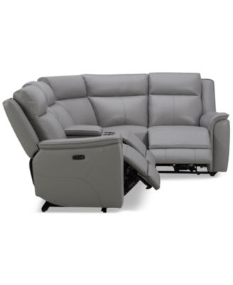Addyson 117" 5-Pc. Leather Sectional with 3 Zero Gravity Recliners with Power Headrests, Created for Macy's