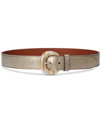 Lauren Ralph Lauren - Women's Crescent-Buckle Metallic Wide Belt