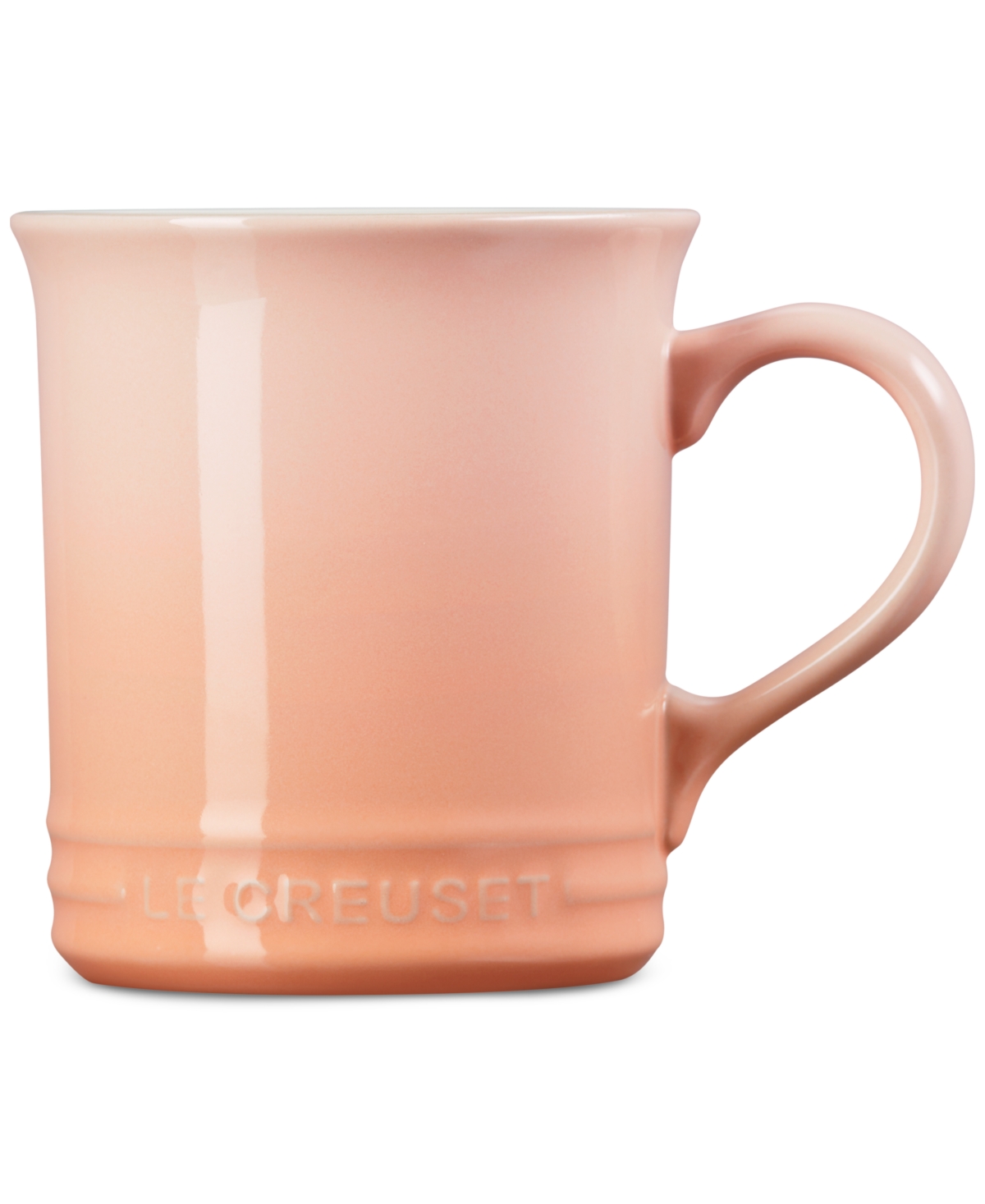 Shop Le Creuset 14 Ounce Enameled Signature Stoneware Coffee Mug In Peche