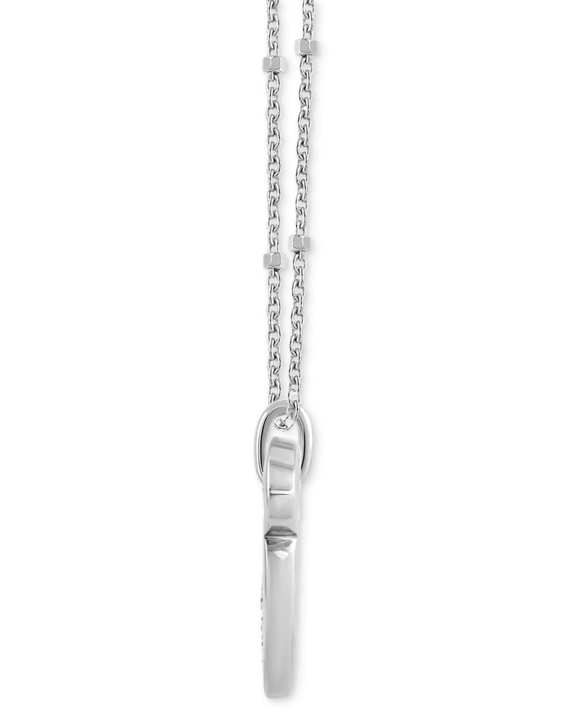 Wonder Fine Jewelry Disney  Diamond Cluster Mickey Mouse Heart 18" Pendant Necklace (1/6 Ct. T.w.) In In Sterling Silver