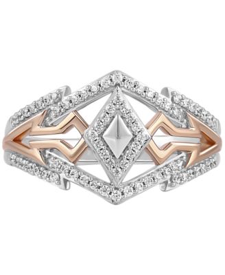 Star Wars Diamond Ahsoka Star Wars Ring (1/4 ct. t.w.) in Sterling Silver & Rose Gold-Plate