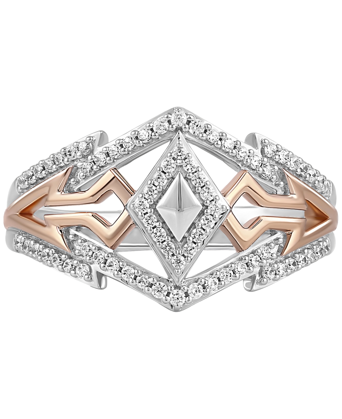 Wonder Fine Jewelry Star Wars  Diamond Ahsoka Star Wars Ring (1/4 Ct. T.w.) In Sterling Silver & Rose In Sterling Silver  Rose Gold-plate