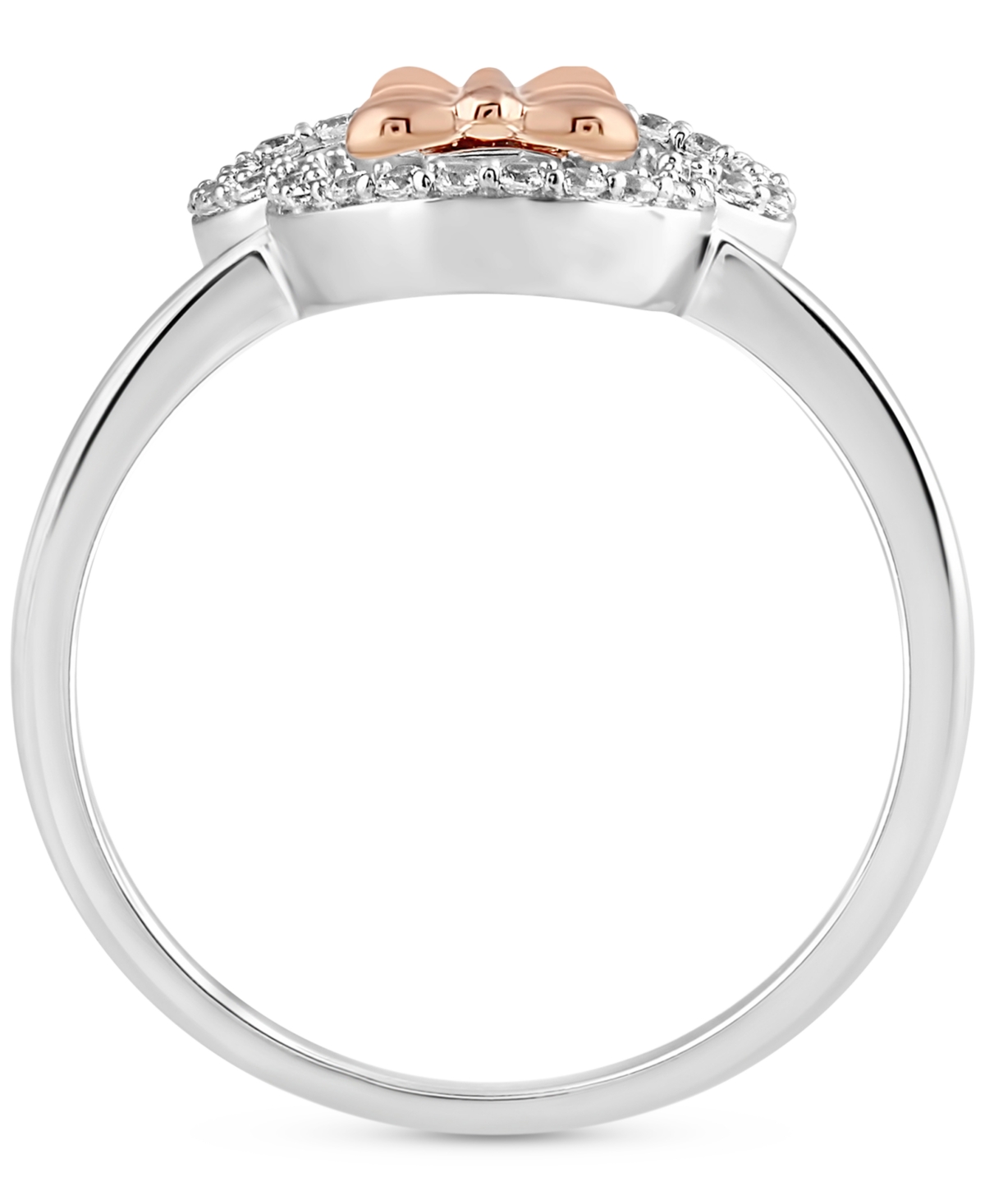 Wonder Fine Jewelry Disney  Diamond Minnie Mouse Silhouette Ring (1/6 Ct. T.w.) In Sterling Silver & In Sterling Silver  Rose Gold-plate