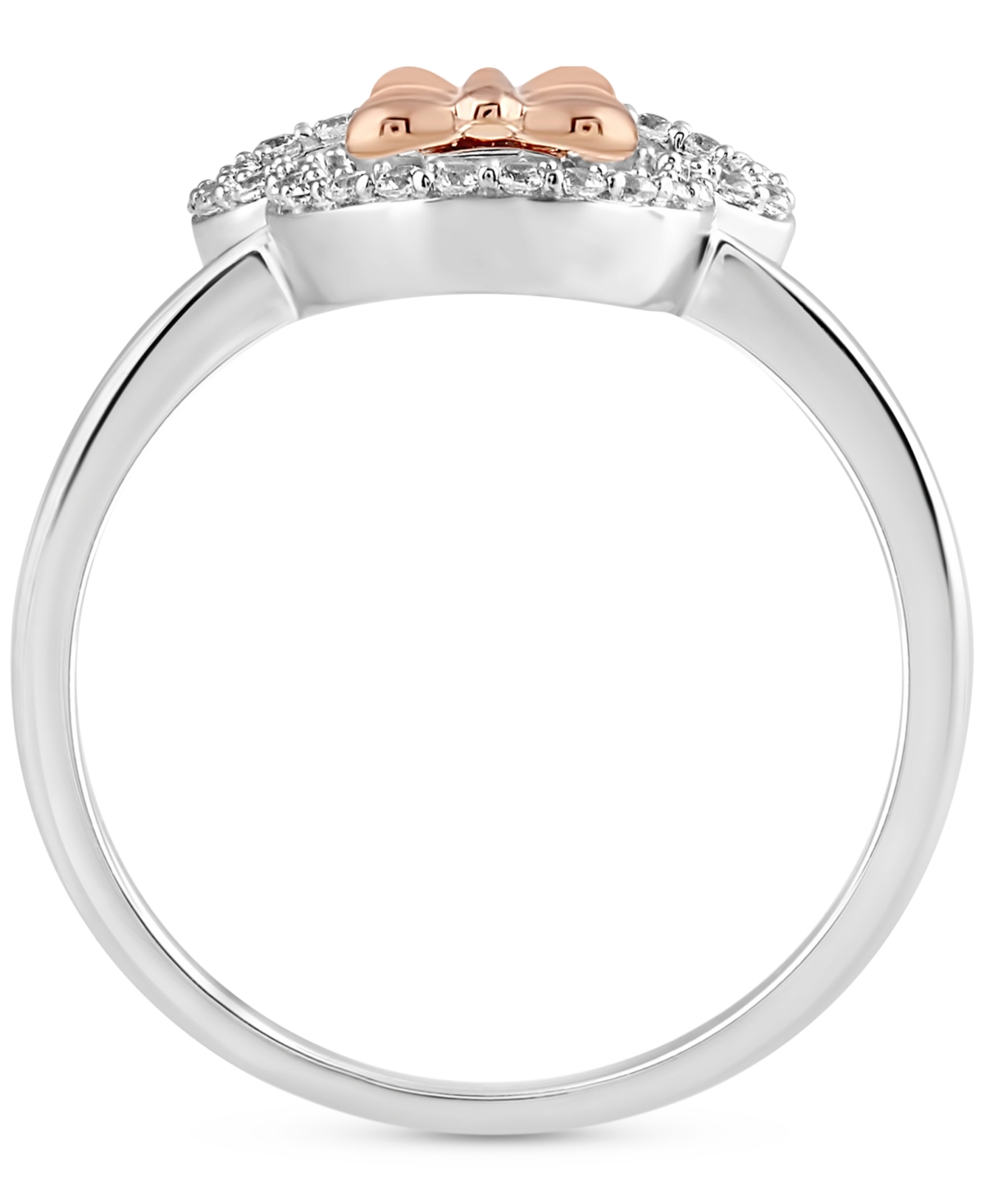 Shop Wonder Fine Jewelry Diamond Minnie Mouse Silhouette Ring (1/6 Ct. T.w.) In Sterling Silver & Rose Gold-plate In Sterling Silver  Rose Gold-plate