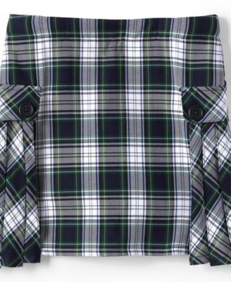 Big Girls Plus Side Pleat Plaid Skort Above the Knee
