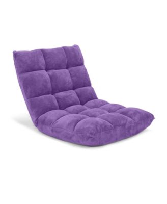14 Position Adjustable Floor Chair with Cushioned Seat and Back Support