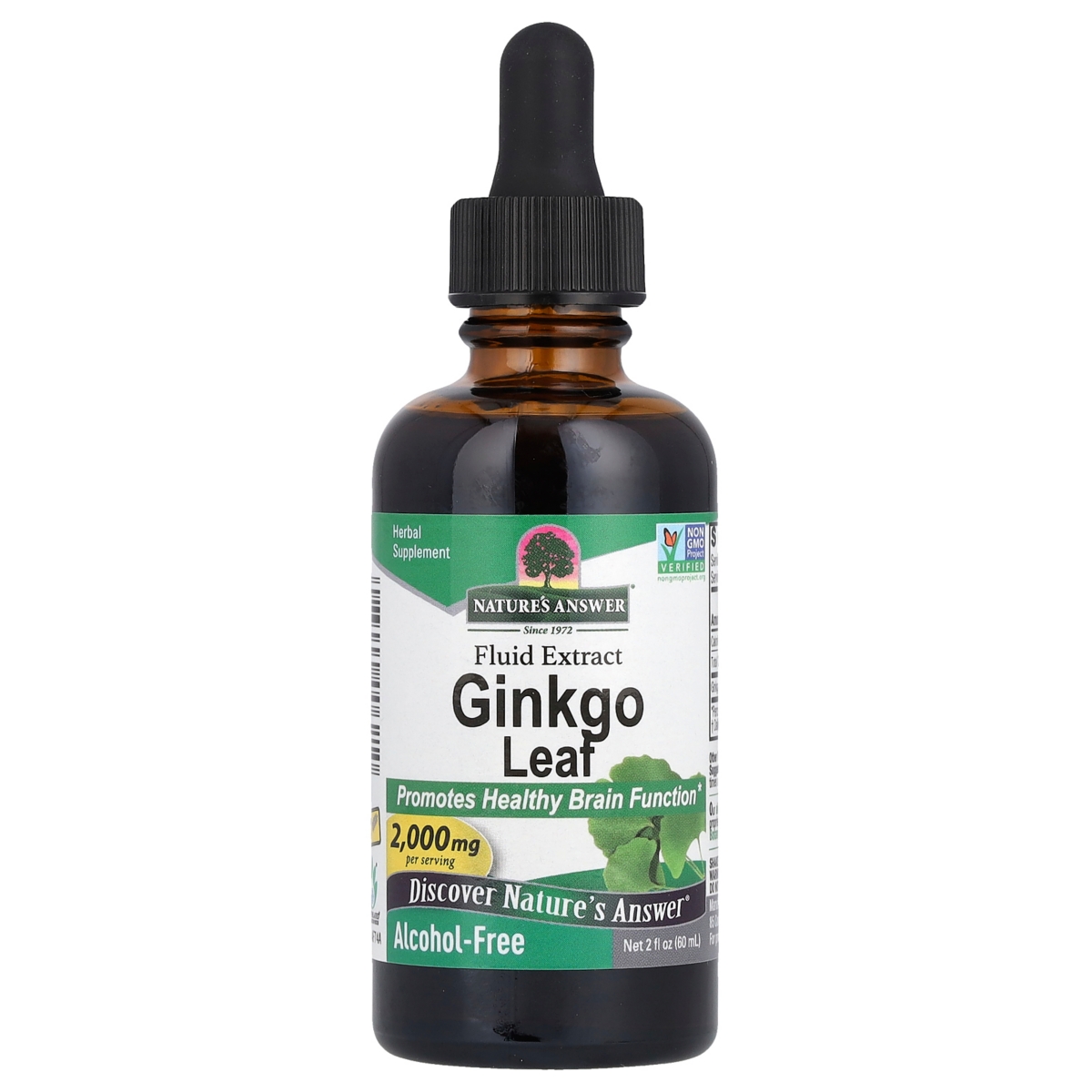 Ginkgo Leaf Fluid Extract Alcohol-Free 2 000 mg 2 fl oz (60 ml) (1 - 000 - Assorted Pre-pack (See Table