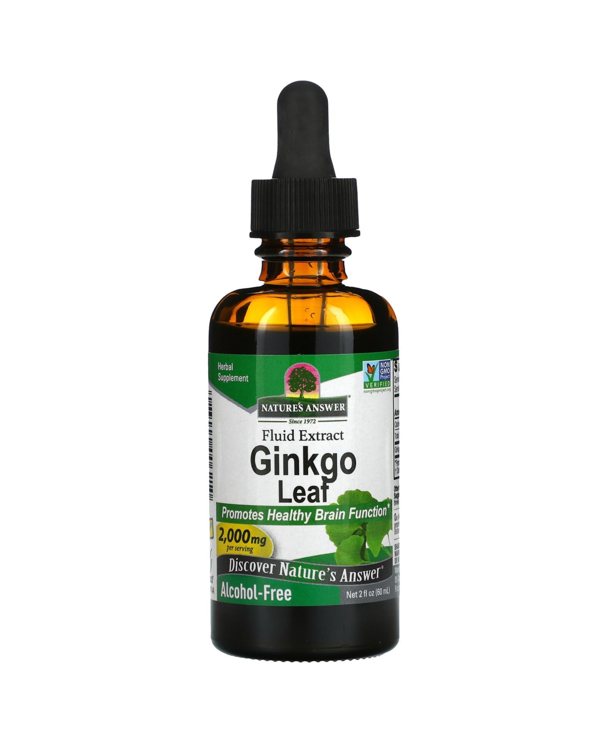 Ginkgo Leaf Fluid Extract Alcohol-Free 2 000 mg 2 fl oz (60 ml) (1 - 000 - Assorted Pre-pack (See Table