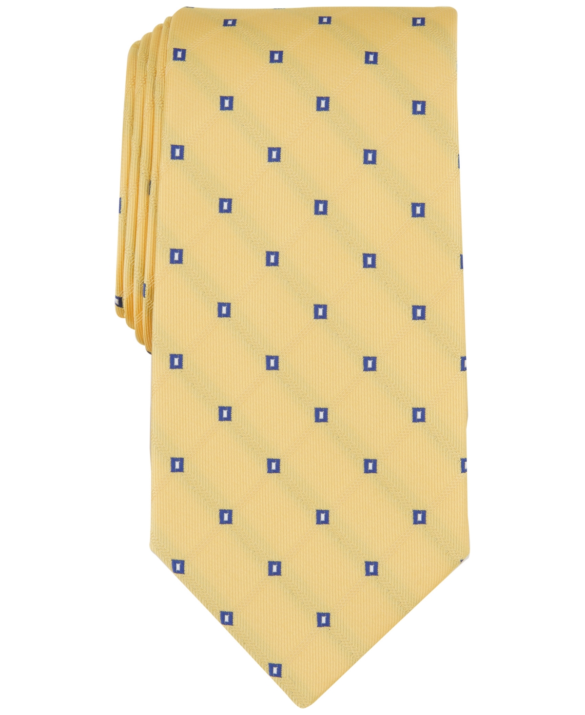 Men's Highland Grid Tie, Created for Macy's - Yellow