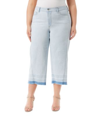 Jessica Simpson Trendy Plus Size Melody Cropped Wide-Leg Jeans