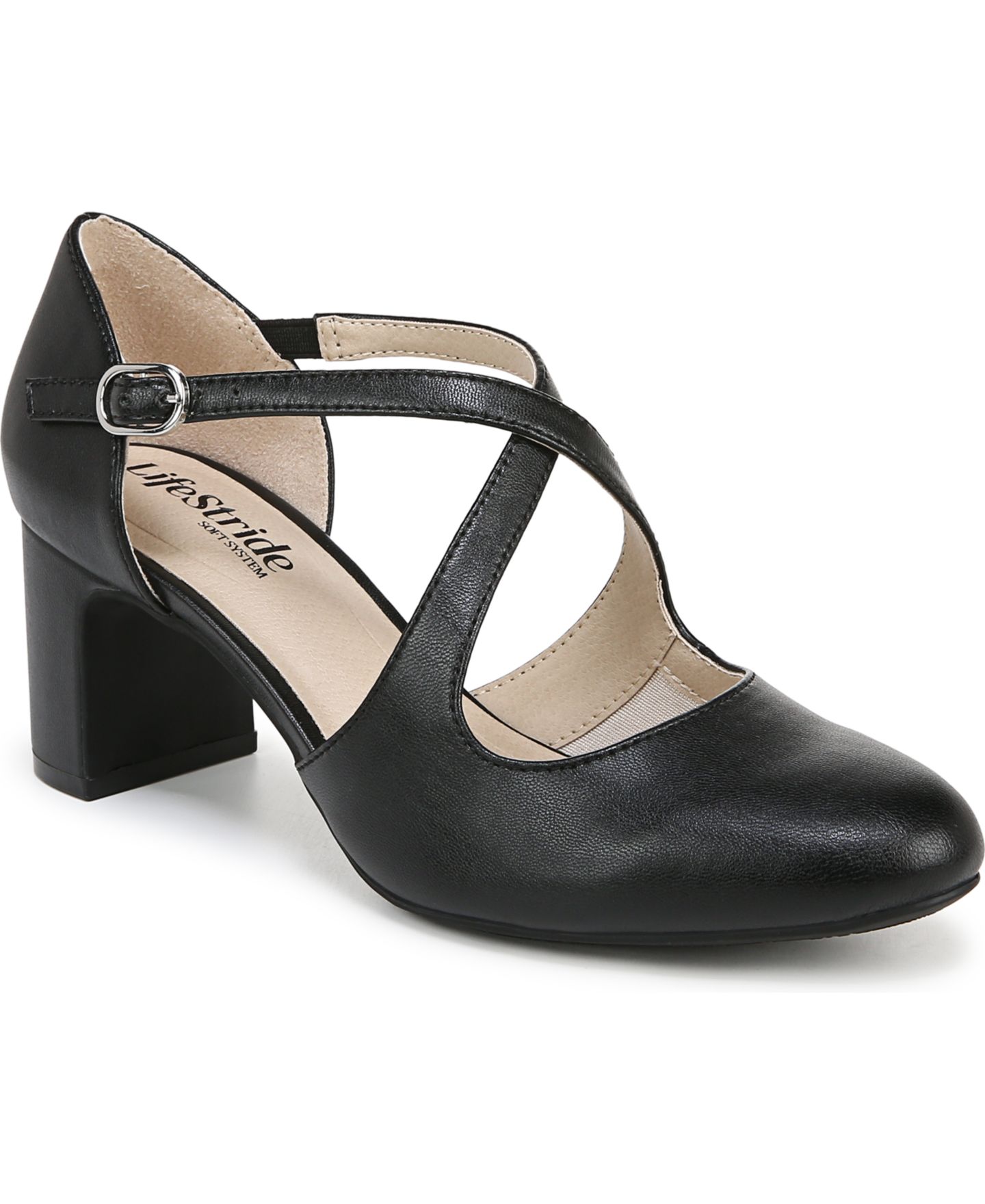 Женские туфли LifeStride Tracy Strappy Pumps, цвет: Чёрная искусственная кожа — фото 1