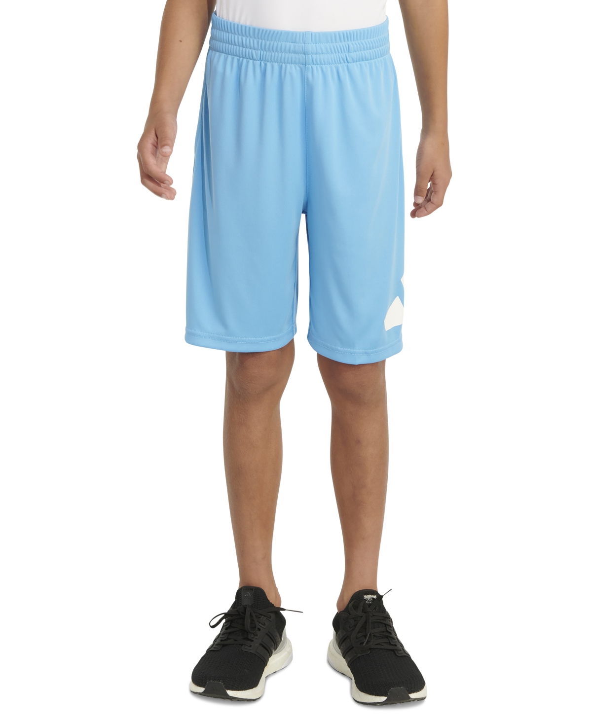 Shop Adidas Originals Big Boys Aeroready Elastic-waist Essential Performance Shorts In Semi Blue Burst