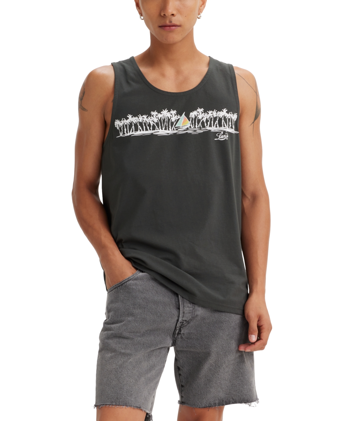 Shop Levi's Men's Relaxed-fit Sailboat Graphic Tank In Sailboat S