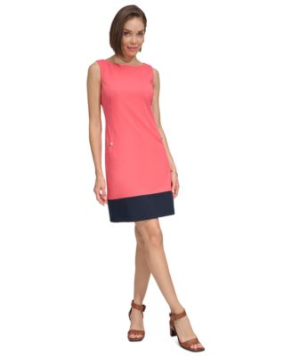 Tommy Hilfiger - Petite Color-Blocked Boat-Neck Dress