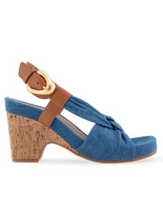 Women's Miki Open Toe Buckle Wedge Sandals