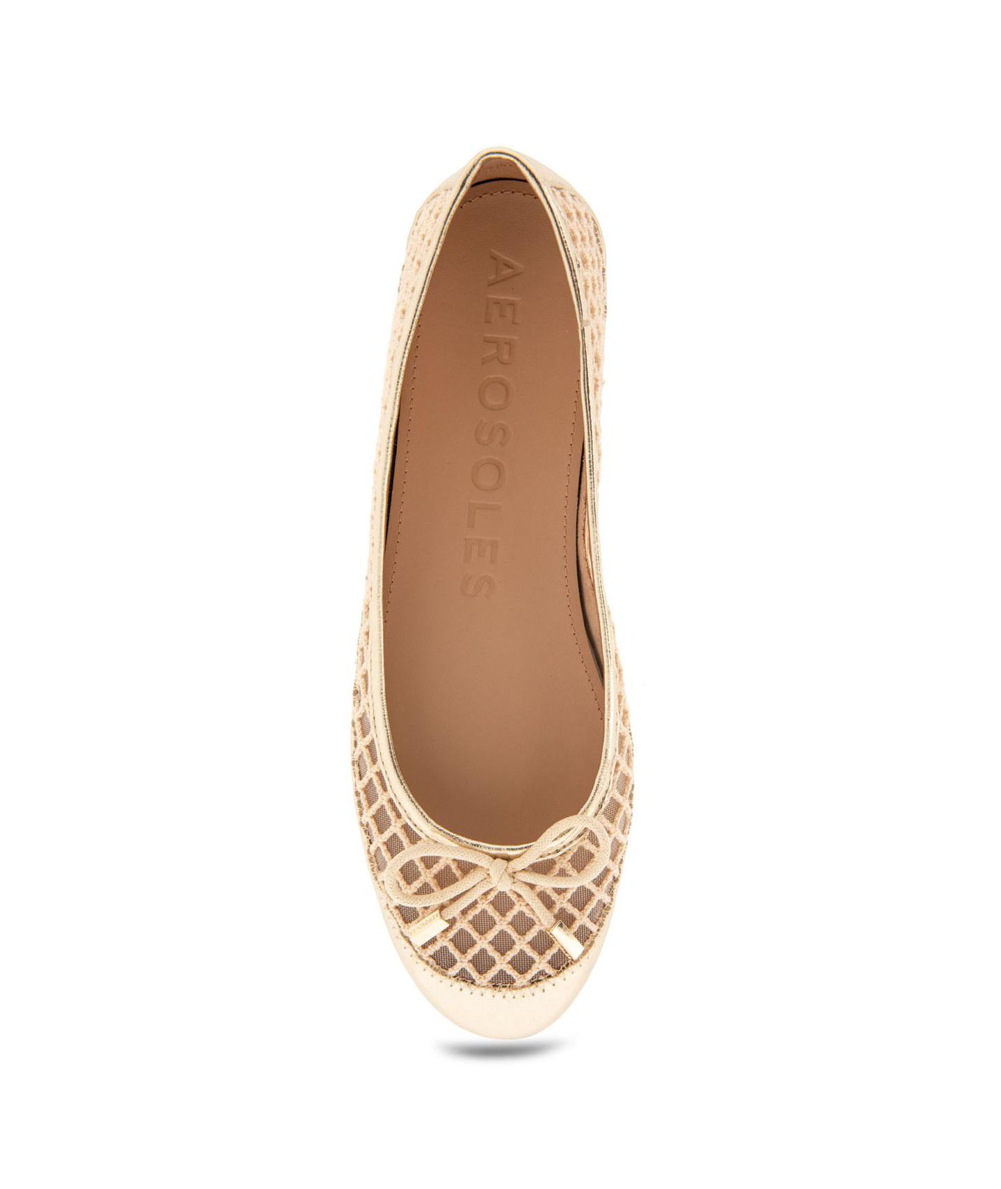 Женские балетки Aerosoles Palma Bow, цвет: Натуральный сетчатый — фото 3