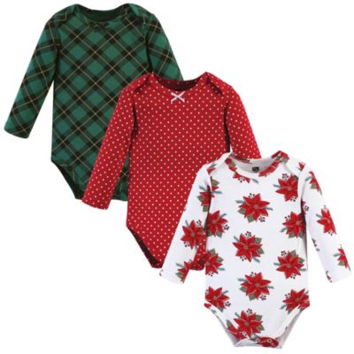 Cotton Long-Sleeve Bodysuits, Cinnamon Prints 3-Pack