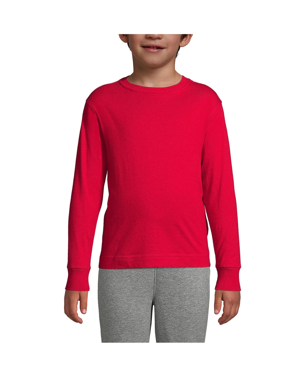 Lands' End Boys School Uniform Long Sleeve Essential T-shirt