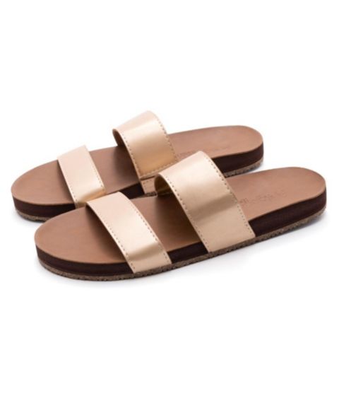 Женские сандалии Feelgoodz Zensole Vistas Faux Leather Double Strap Slide, цвет: Capiz