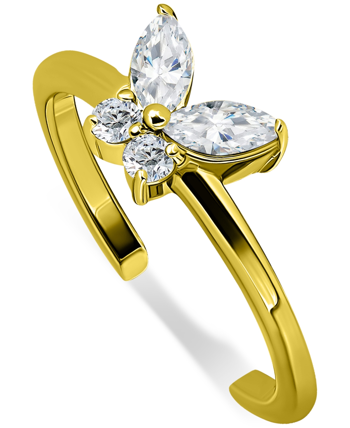 Shop Giani Bernini Cubic Zirconia Butterfly Toe Ring, Created For Macy's In Gold