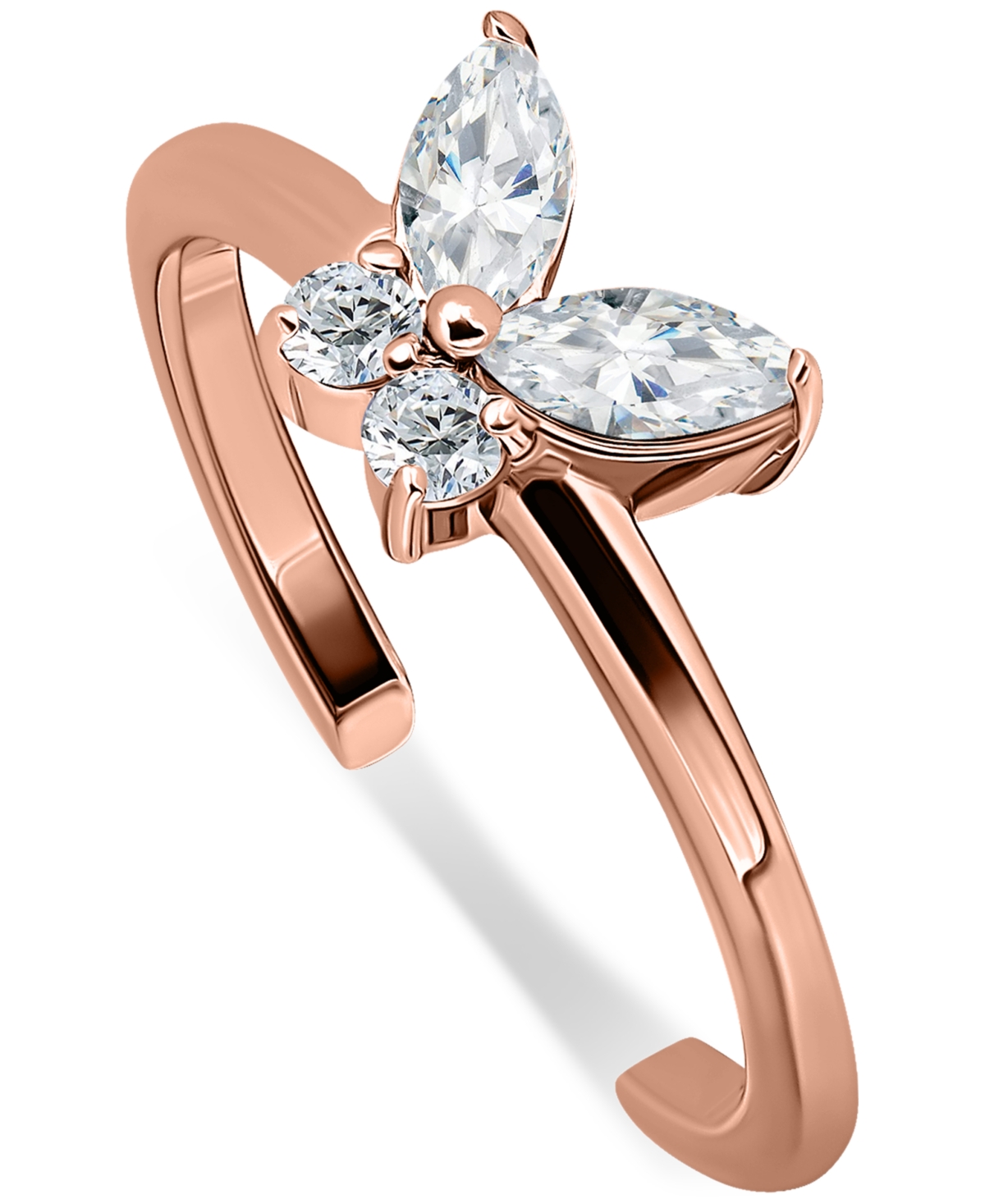 Shop Giani Bernini Cubic Zirconia Butterfly Toe Ring, Created For Macy's In Rose Gold
