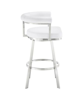 Magnolia 30" Swivel Bar Stool in Brushed Stainless Steel with Faux Leather