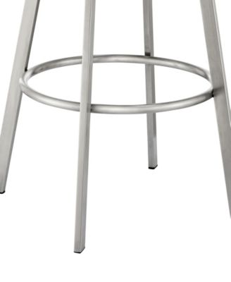Eleanor 30" Swivel Bar Stool in Brushed Stainless Steel with Faux Leather