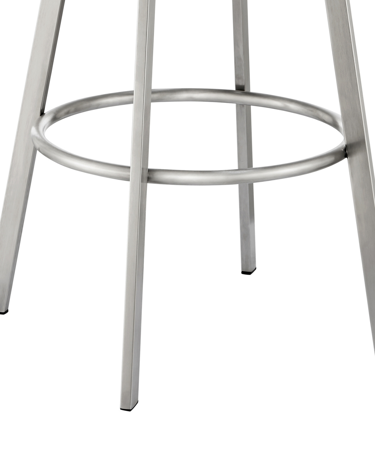 Shop Armen Living Eleanor 30" Swivel Bar Stool In Brushed Stainless Steel With Faux Leather In Black,brushed Stainless Steel