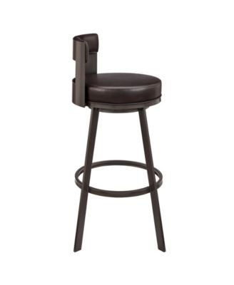 Flynn 26" Swivel Counter Stool in Metal with Faux Leather