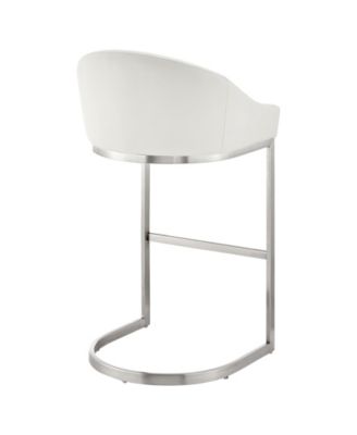 Katherine 30" Bar Stool in Brushed Stainless Steel with Faux Leather