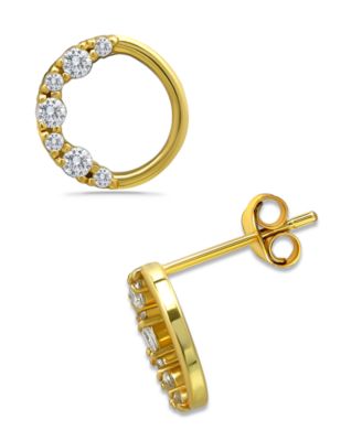 Giani Bernini Cubic Zirconia Circle Stud Earrings in Sterling Silver Created for Macys - Gold 39$