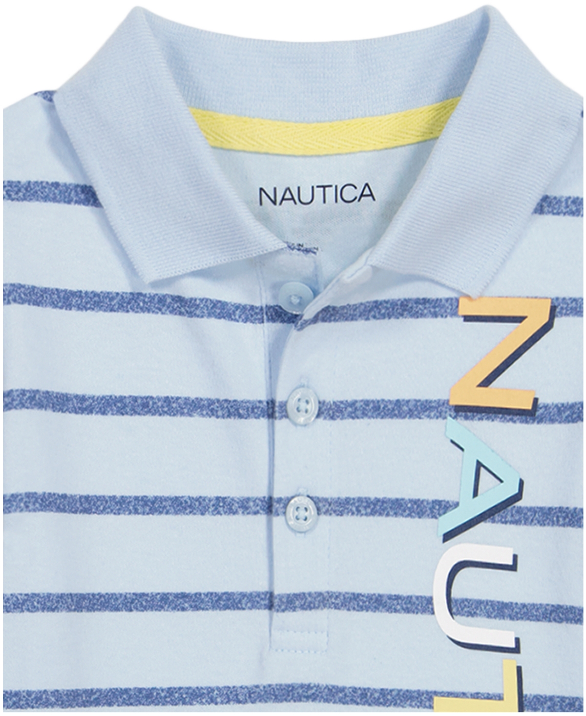 Nautica Baby Boys Short Sleeve Knit Polo Striped Romper - Navy