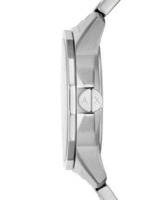 Men's Three Hand Day-Date Silver-Tone Stainless Steel Watch 44mm