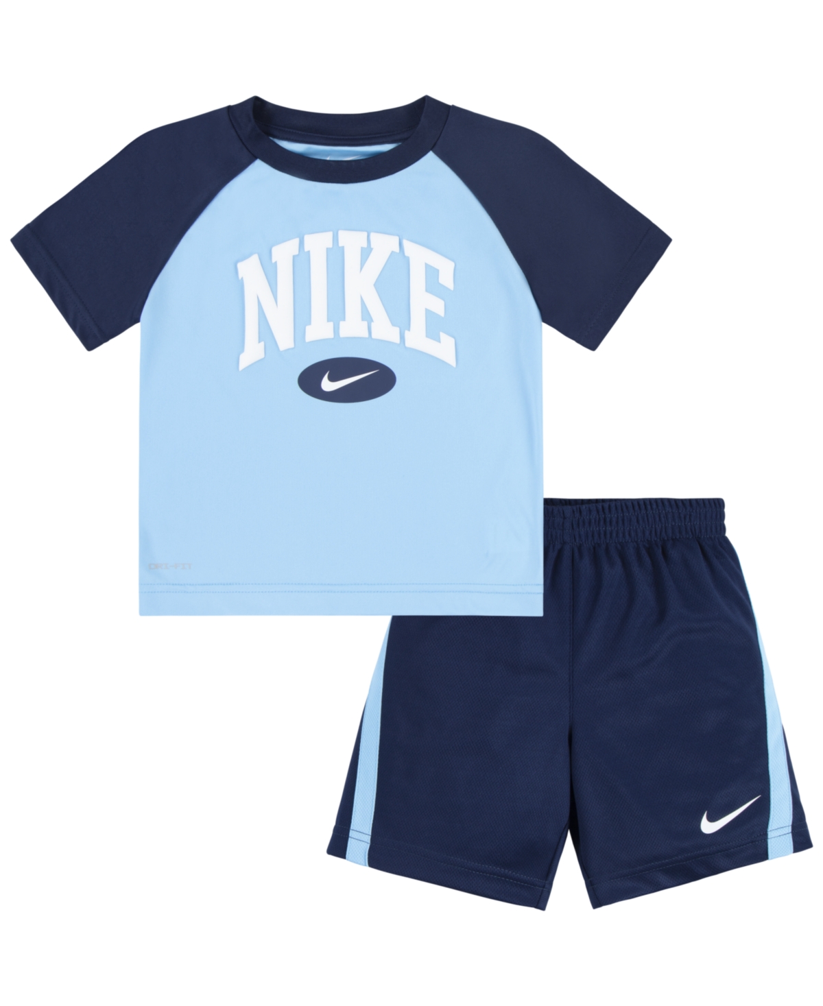 Nike Babies' Infant Raglan Tee And Mesh Shorts Set In Midnight Navy