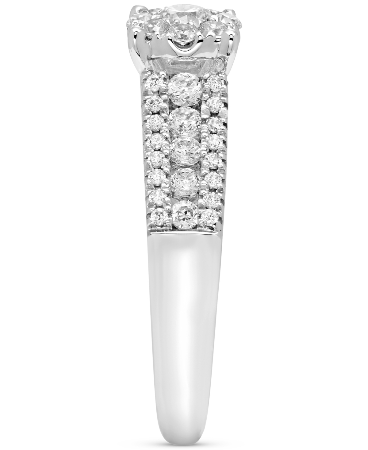 Shop Macy's Diamond Halo Engagement Ring (3/4 Ct. T.w.) In 14k White Gold
