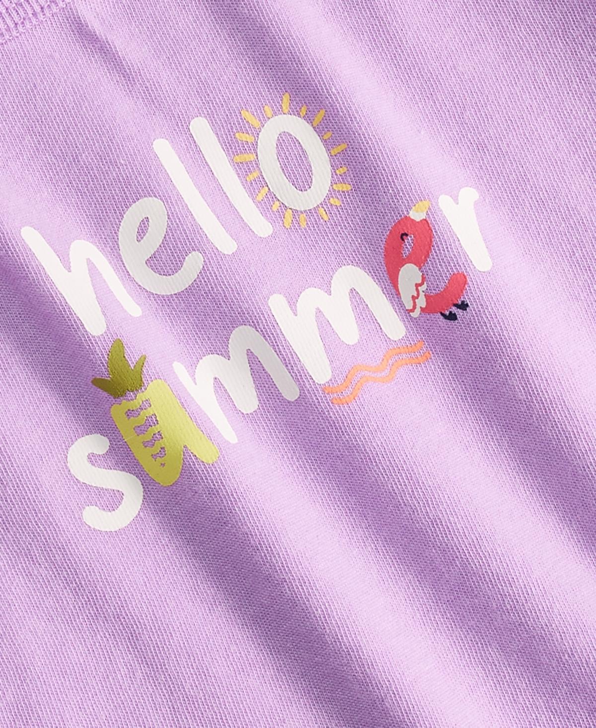Shop First Impressions Baby Girls Hello Summer Puff Graphic T-shirt, Created For Macy's In Lavender Rose