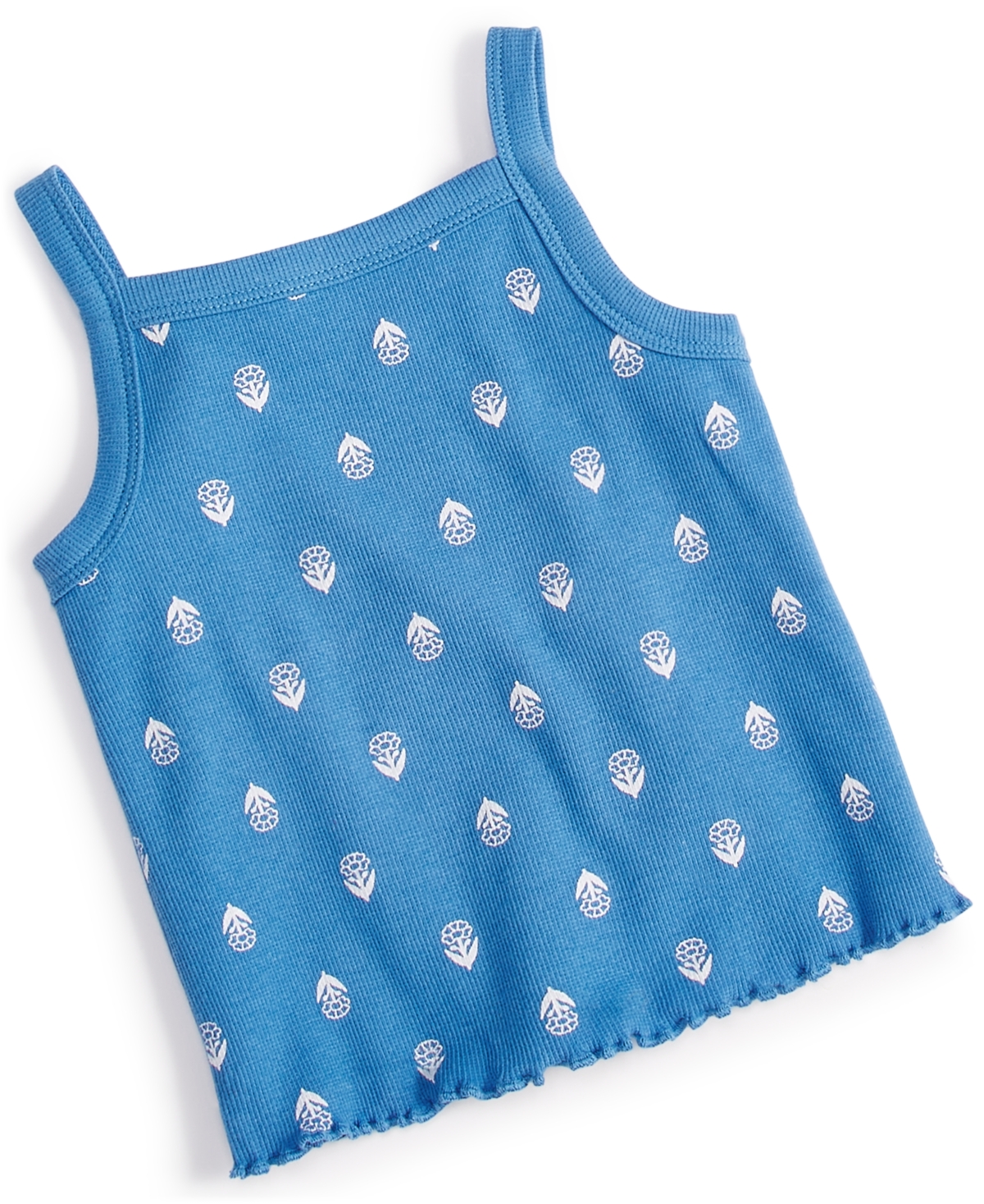 Shop First Impressions Baby Girls Simple Stamp Floral Tank, Created For Macy's In Lyric Blue