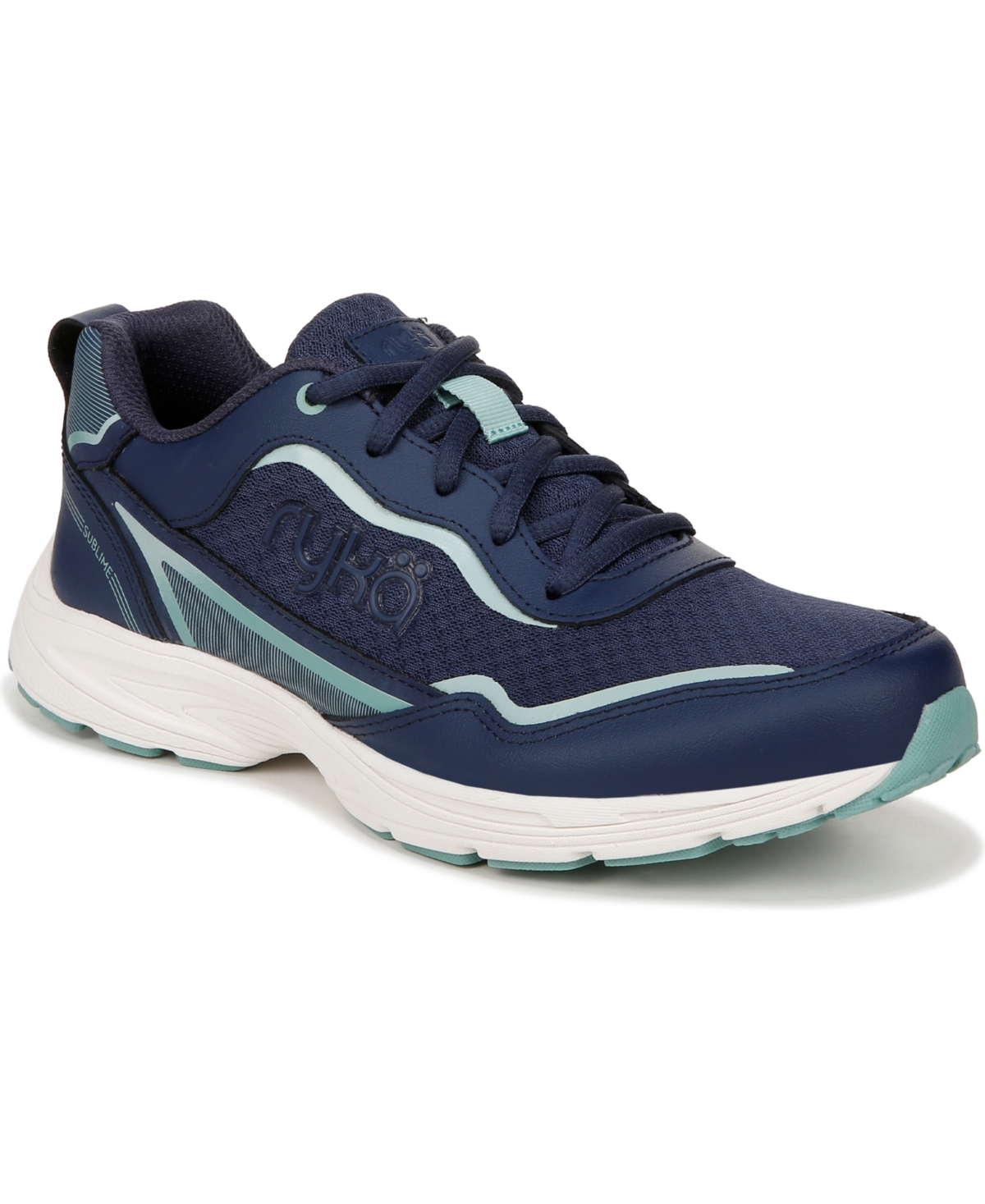 Ryka Women's Sublime Walking Sneakers In Insignia Blue Mesh,leather,faux Leather
