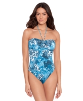 Lauren Ralph Lauren Women's Bandeau-Neck Halter-Style One-Piece Swimsuit - Multi