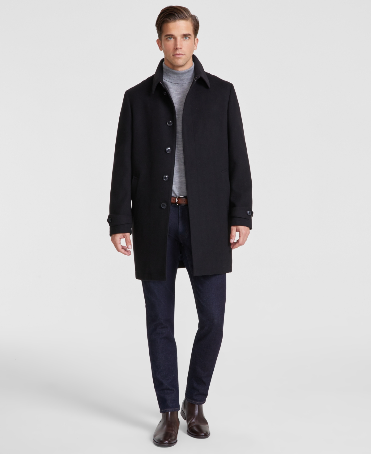 Tommy Hilfiger Men's Freeman Car Coat Black - Size: 44 Short