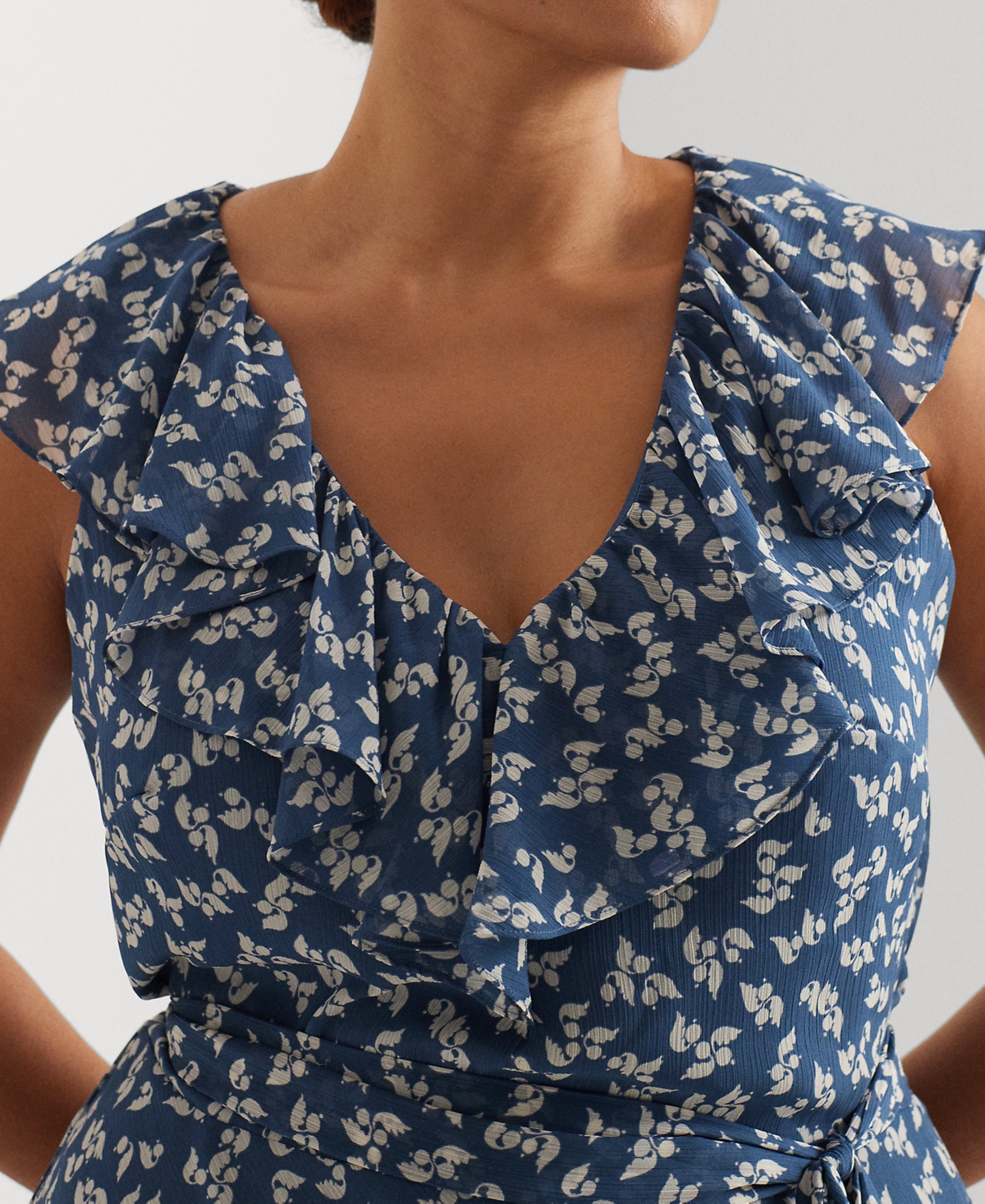 Lauren Ralph Lauren Plus Size Ruffled Floral Fit & Flare Dress