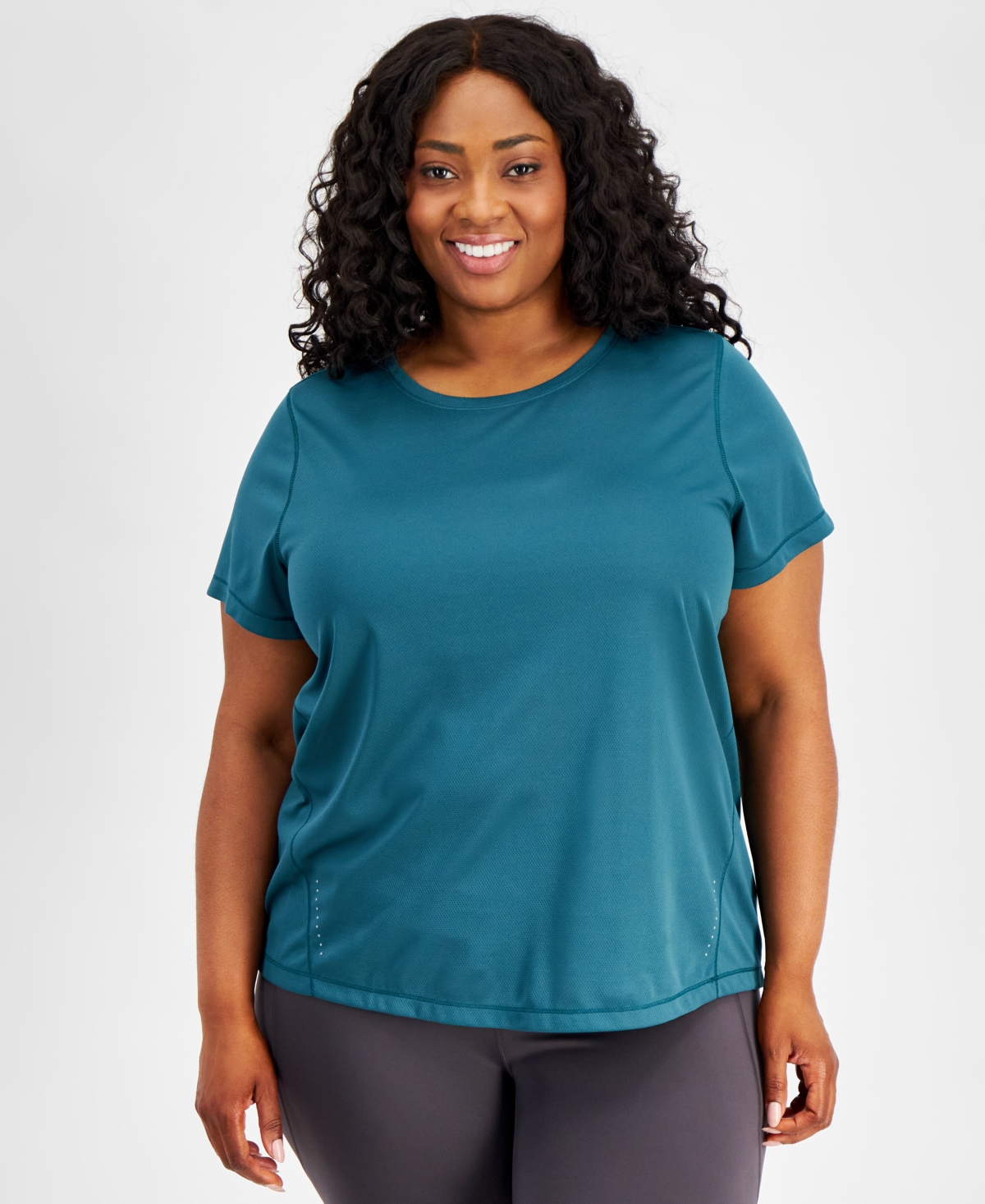 Shop Id Ideology Plus Size Birdseye Mesh T-shirt, Created For Macy's In Sequoia