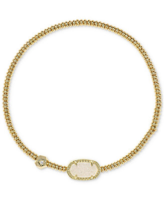 Kendra Scott 14k Gold-Plated Gemstone Beaded Stretch Bracelet - Macy's