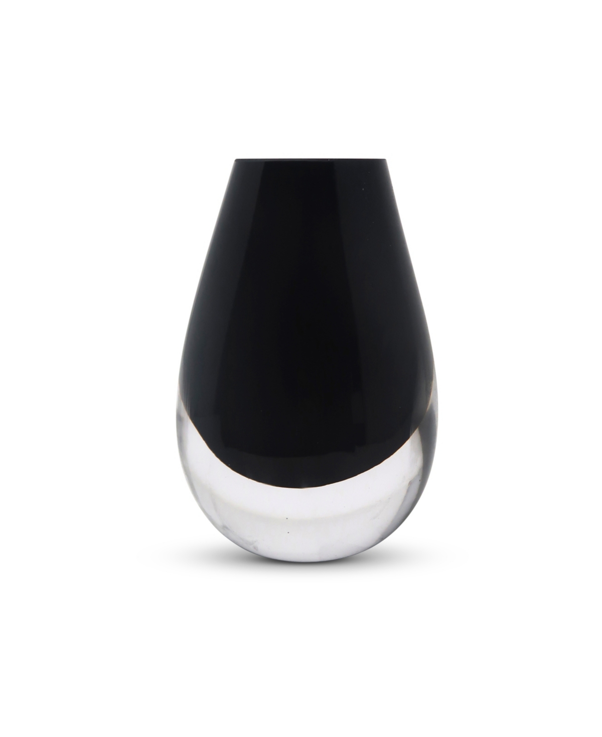 Vivience 6.5"h Black Glass Bud Vase In Clear,black