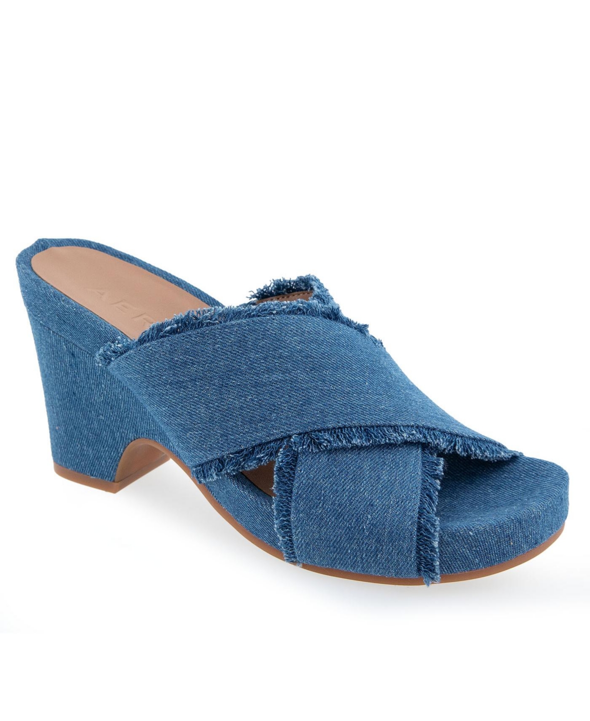 Shop Aerosoles Women's Madina Open Toe Wedge Sandals In Medium Blue Denim