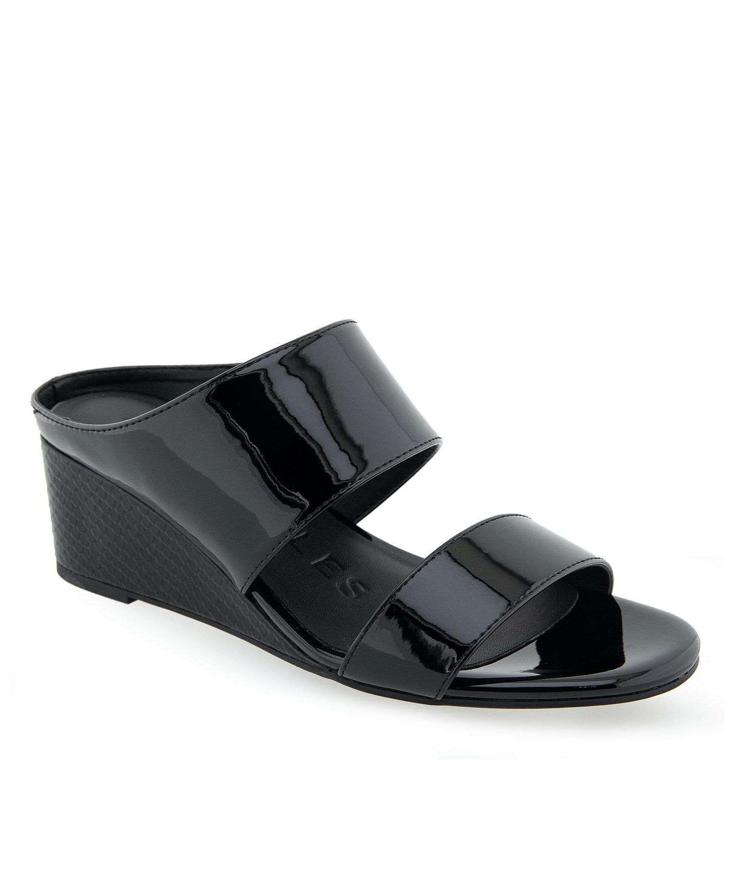 Женские сандалии Aerosoles Wheeler Strap Wedge, цвет: Чёрный лаковый — фото 1