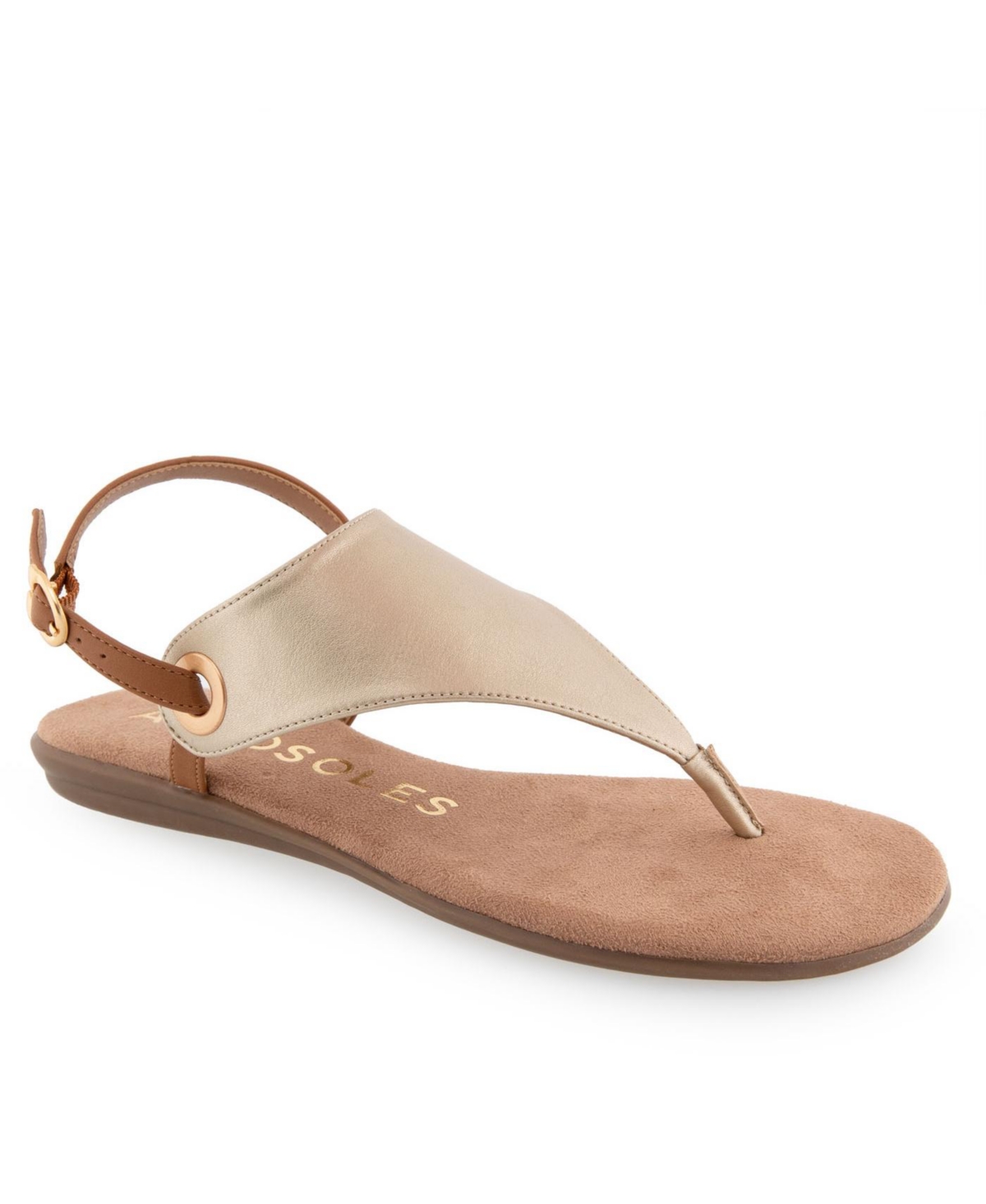 Shop Aerosoles Women's Conclusion Sandals In Gold Metallic