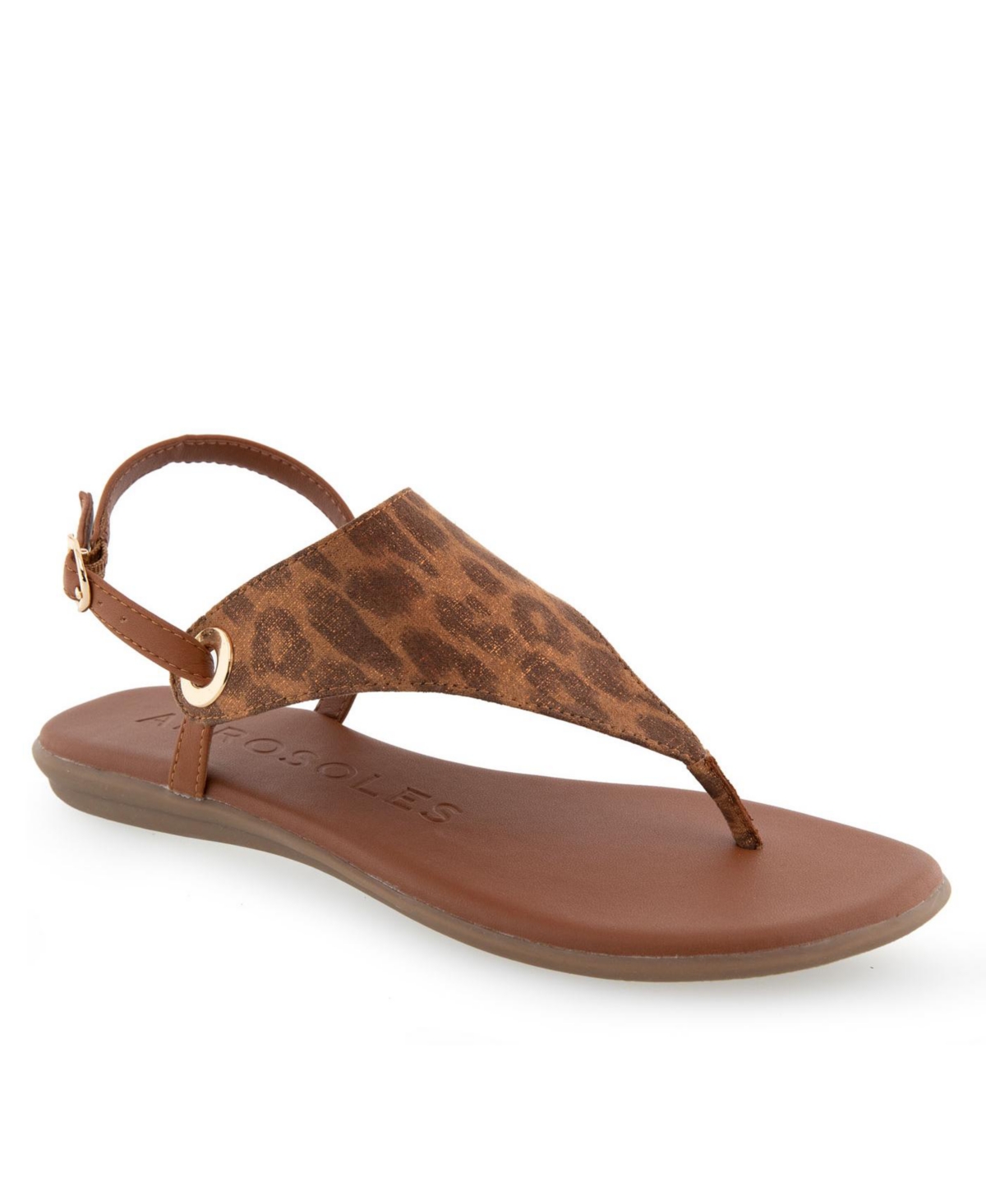 Shop Aerosoles Women's Conclusion Sandals In Leopard Metallic Faux Suede