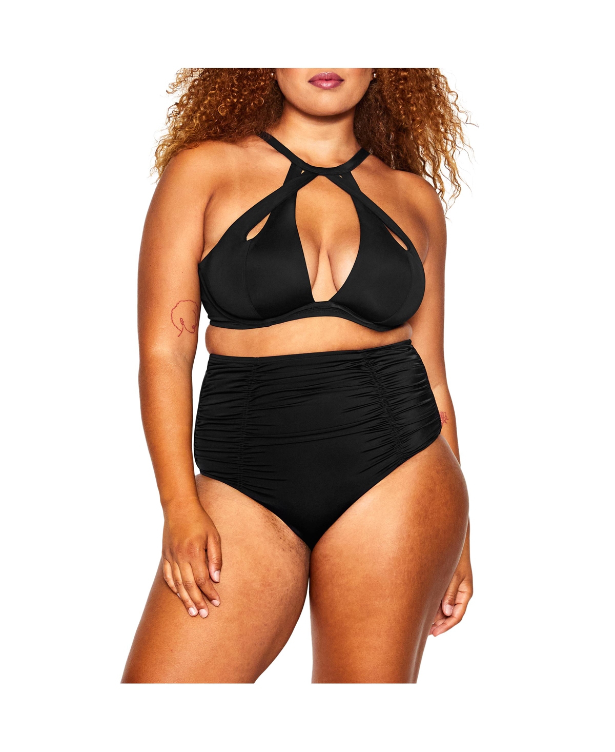 Women's Plus Size Azores Bikini Brief - Black